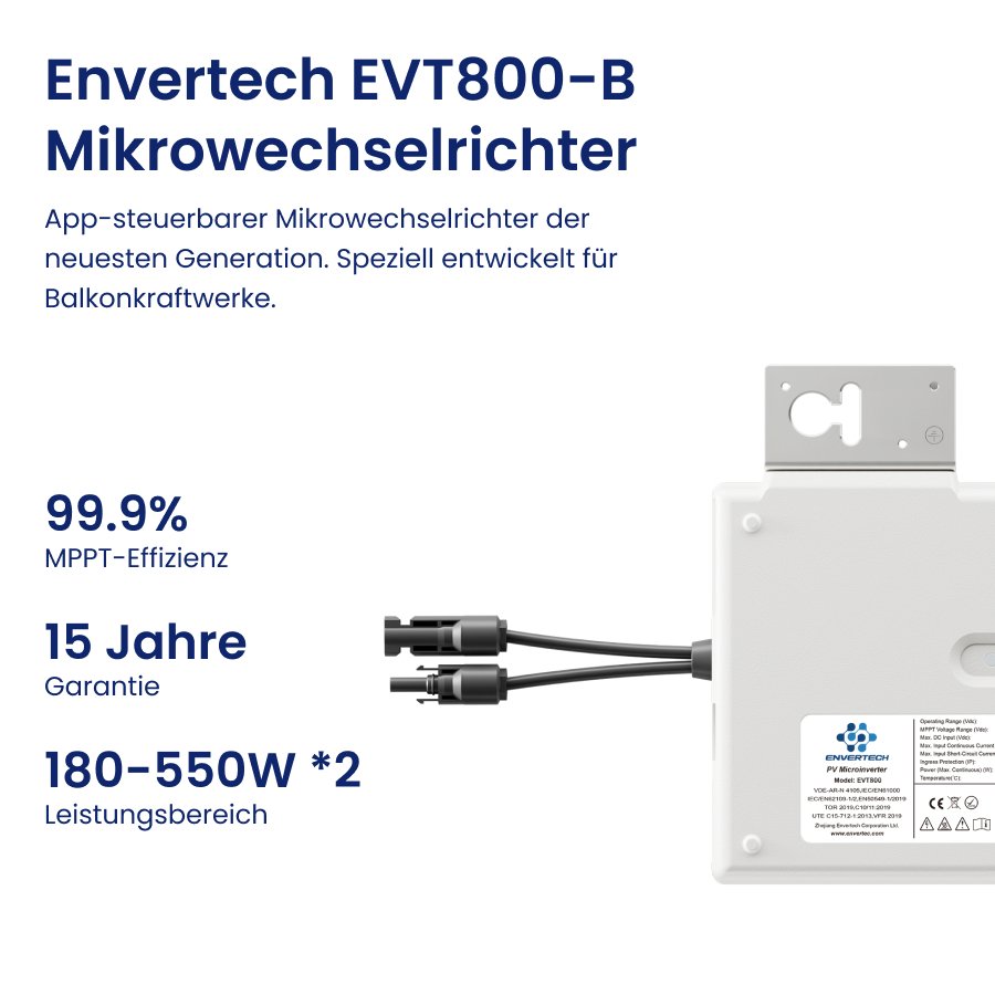 Envertech Mikrowechselrichter EVT800 - B inkl.WIFI - GAIB Solar